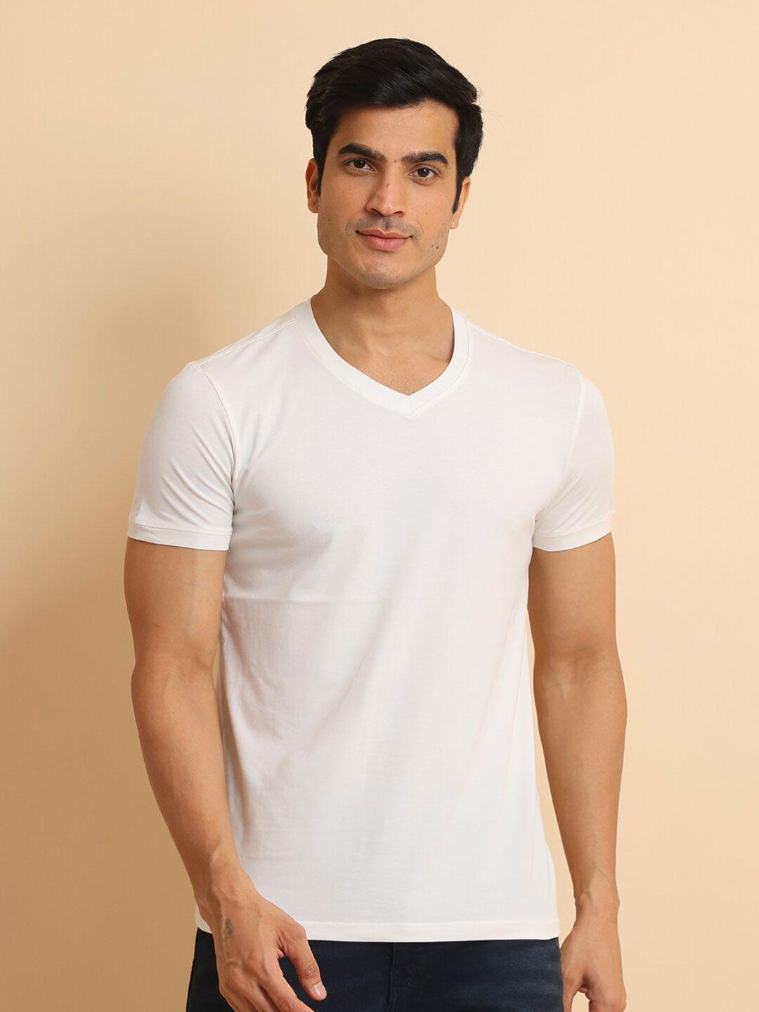 berry blues v- neck short sleeves cotton t-shirt