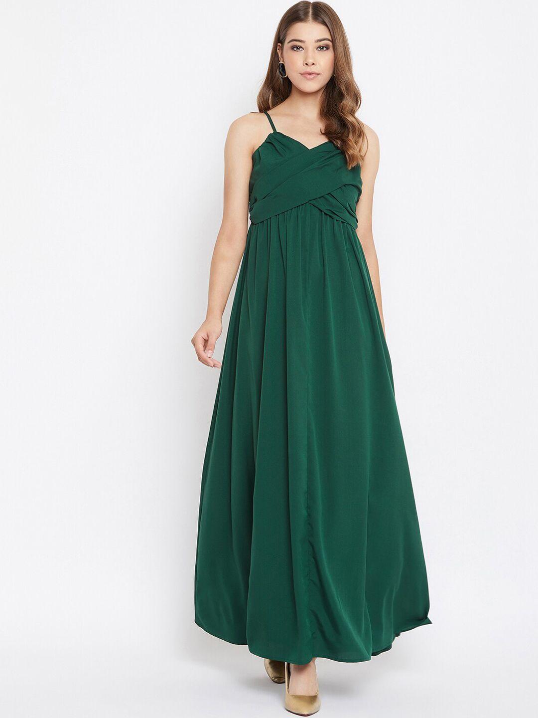 berrylush green crepe maxi dress