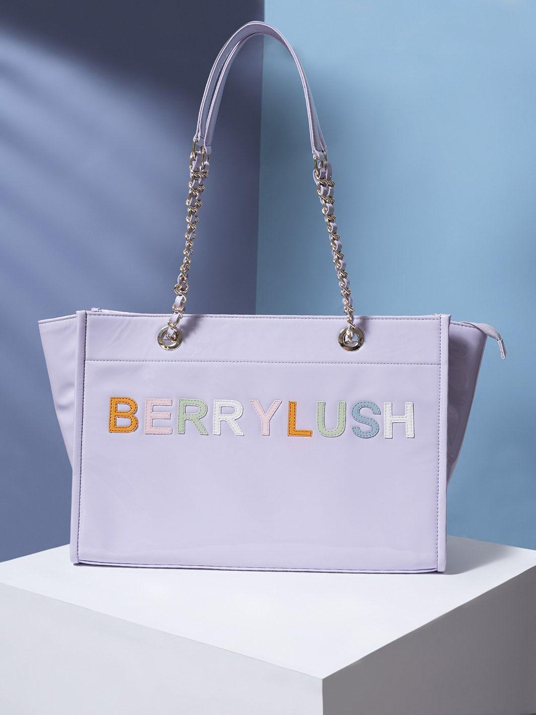 berrylush purple pu structured oversized shoulder bag