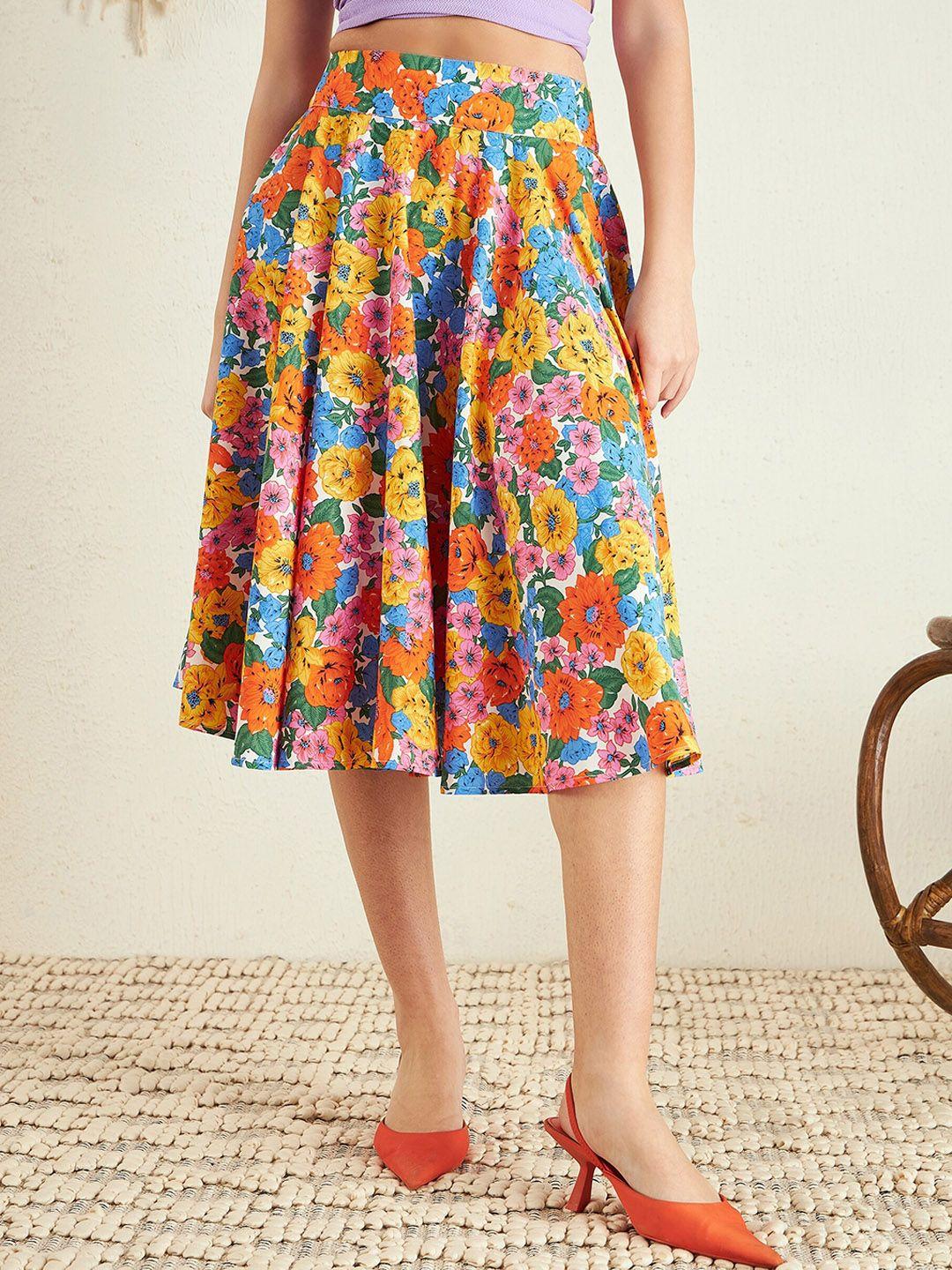 berrylush-yellow-orange-floral-print-pleated-a-line-knee-length-skirt