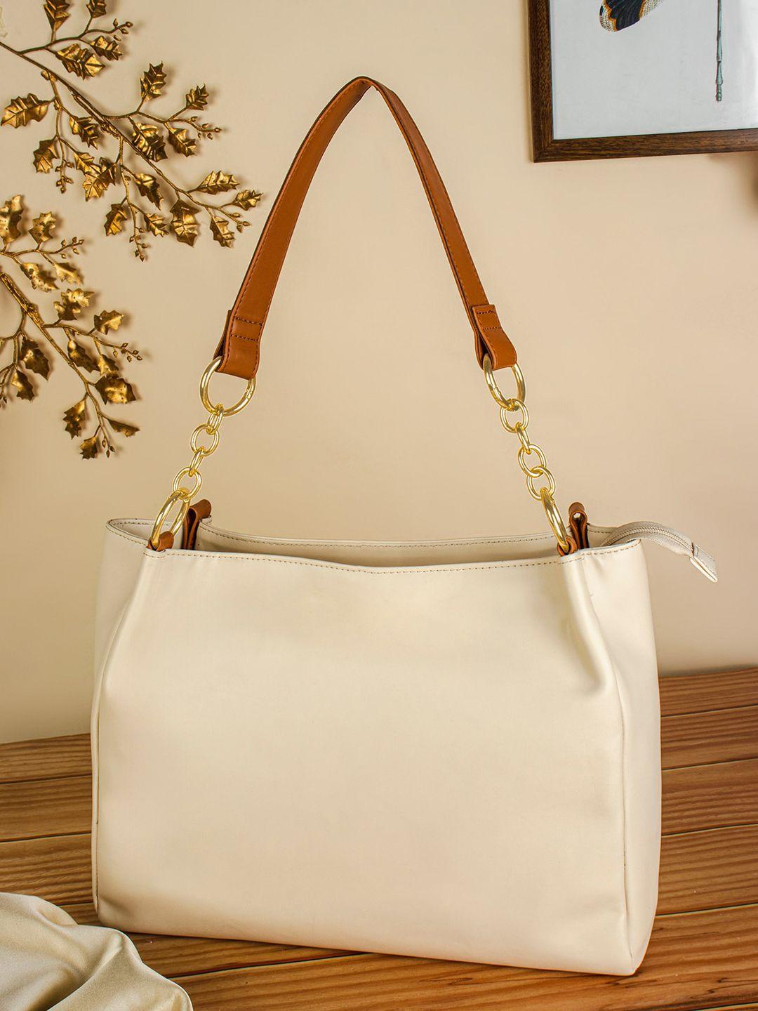 berrylush beige pu structured handheld bag