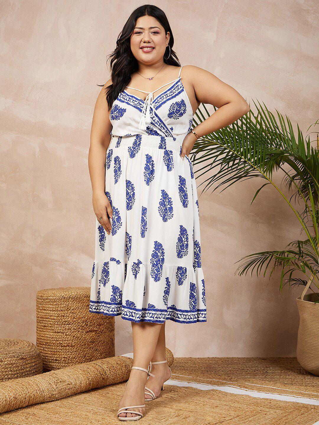 berrylush curve plus size ethnic motifs printed empire dress