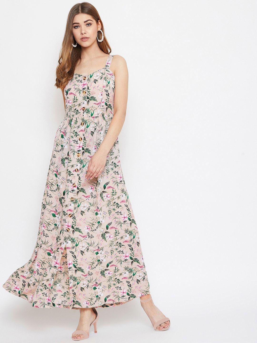 berrylush pink floral crepe maxi dress
