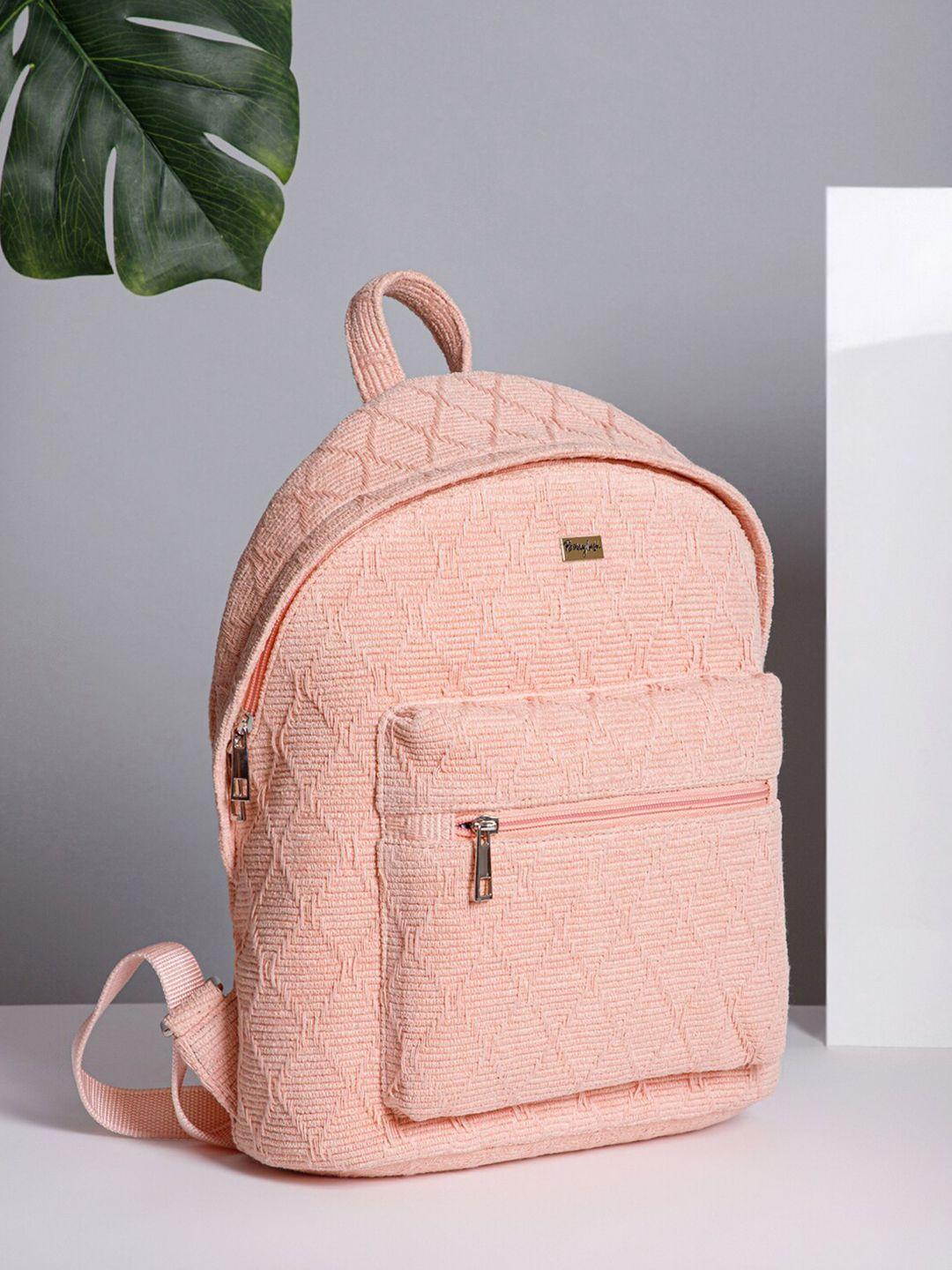 berrylush pink women textured fabric backpack