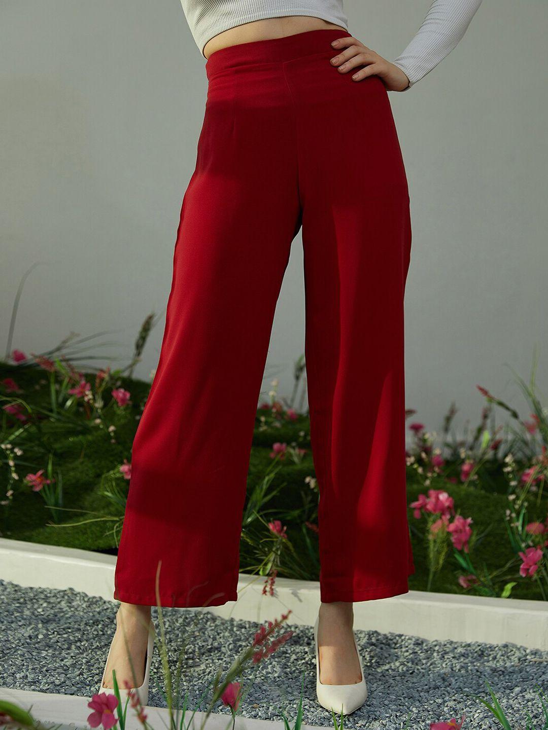 berrylush women high-rise relaxed straight leg parallel trousers