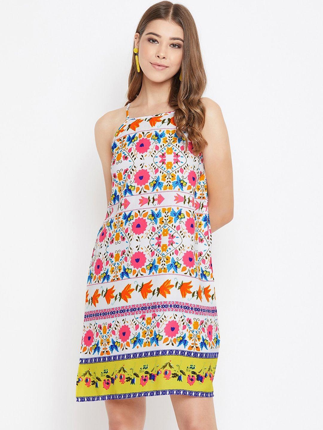 berrylush women multicoloured printed sheath dress
