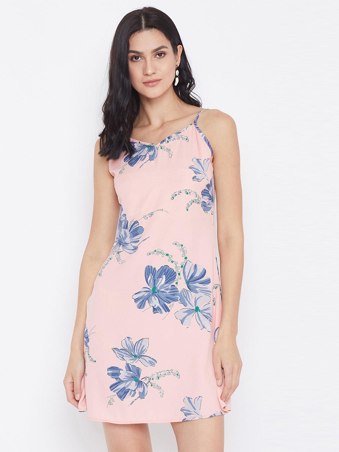 berrylush women pink printed sheath dress