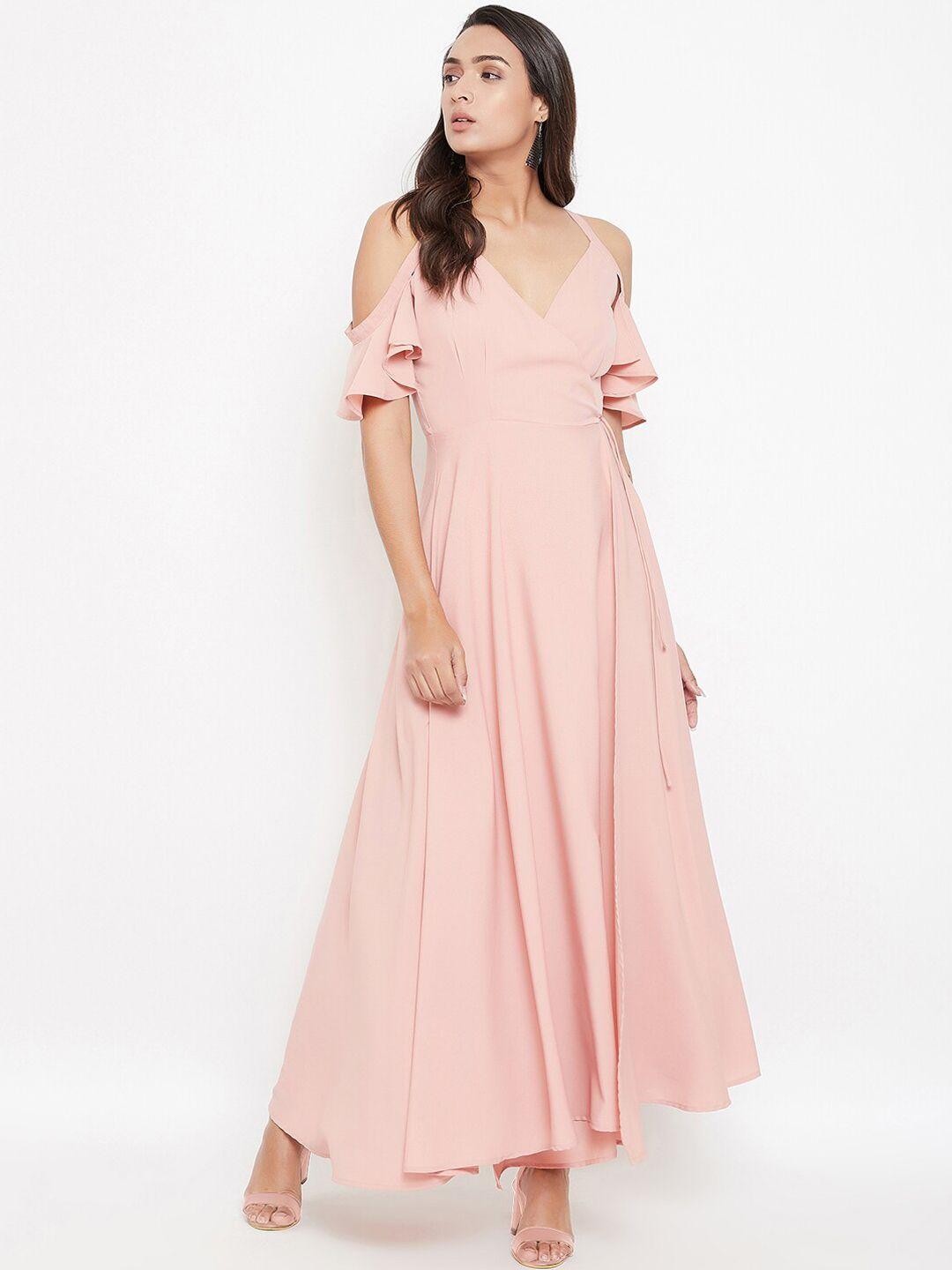 berrylush women pink solid maxi dress