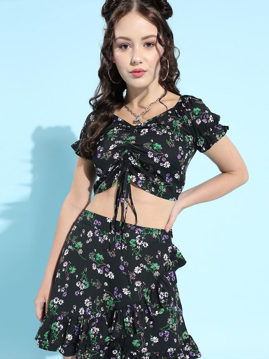 berrylush women stylish black floral dress