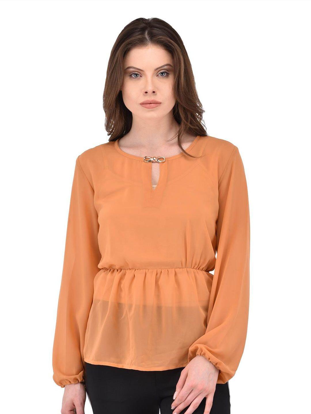 berrypeckers cuffed sleeves cinched waist top