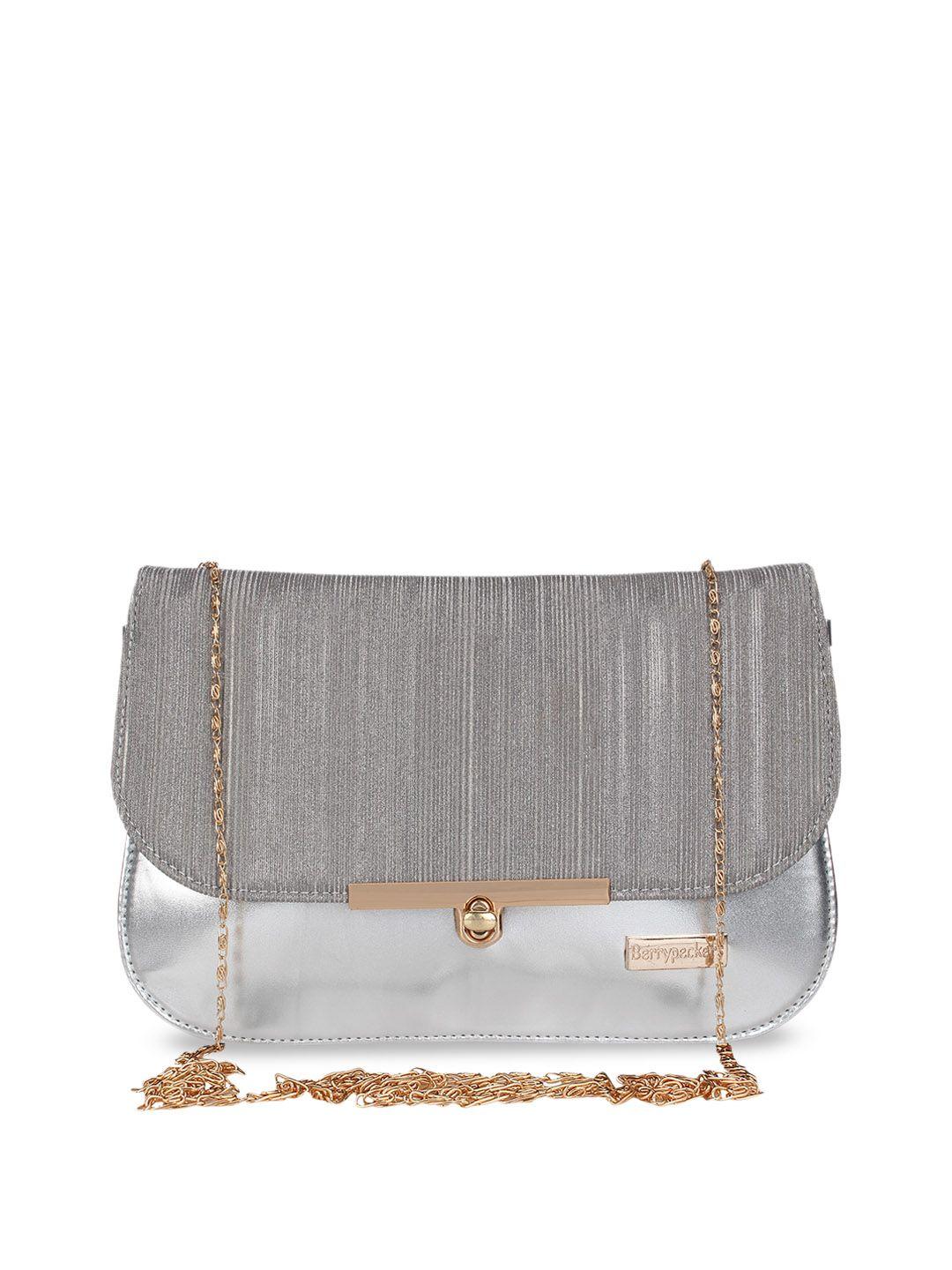 berrypeckers silver-toned solid sling bag