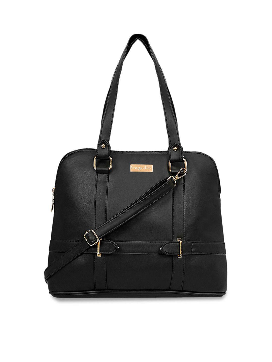 berrypeckers black structured handheld bag with tasselled