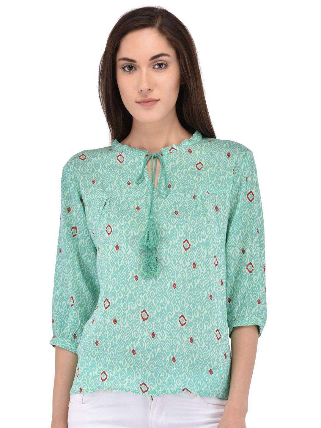 berrypeckers floral printed tie-up neck cotton top