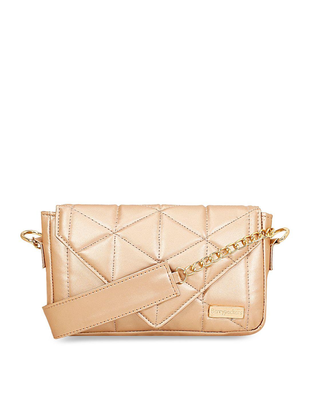 berrypeckers gold-toned structured shoulder bag