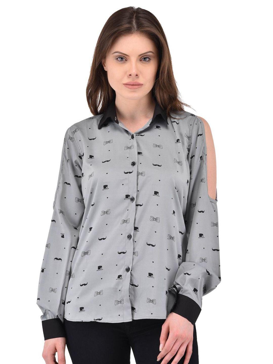 berrypeckers spread collar opaque printed casual shirt