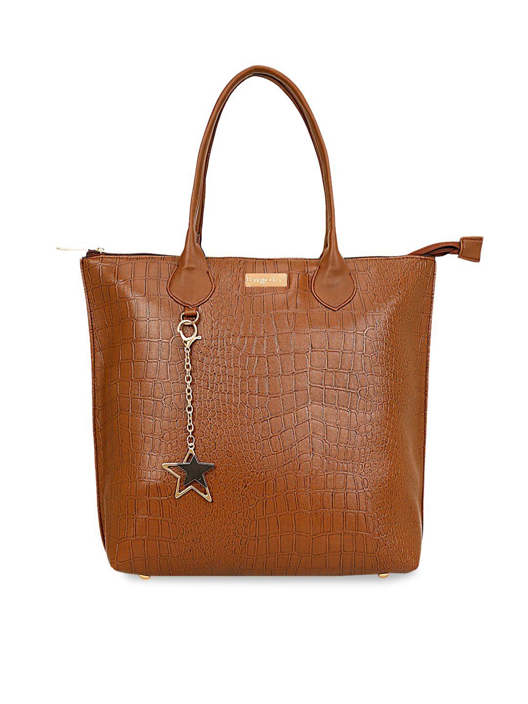 berrypeckers tan textured structured shoulder bag