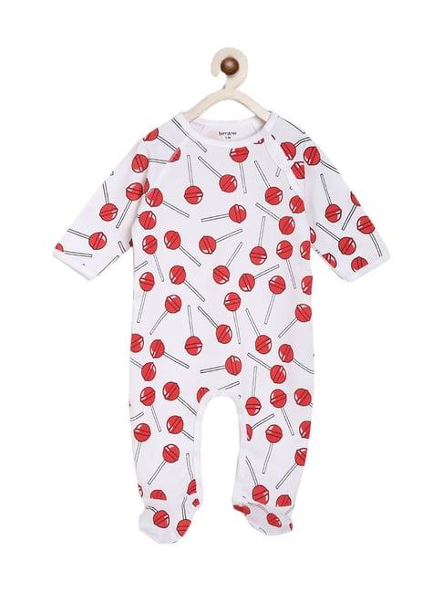 berrytree organic kids red cotton lollipops print rompers