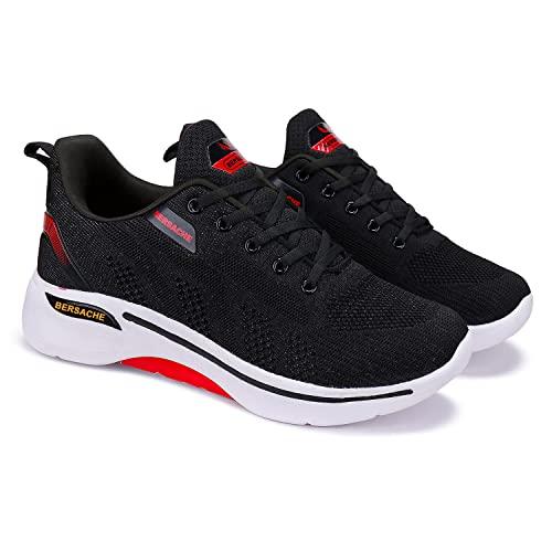 bersache lightweight casual ​ shoes sole comfortable sneaker, running, walking, gym, training, trekking and hiking shoes for men (black)