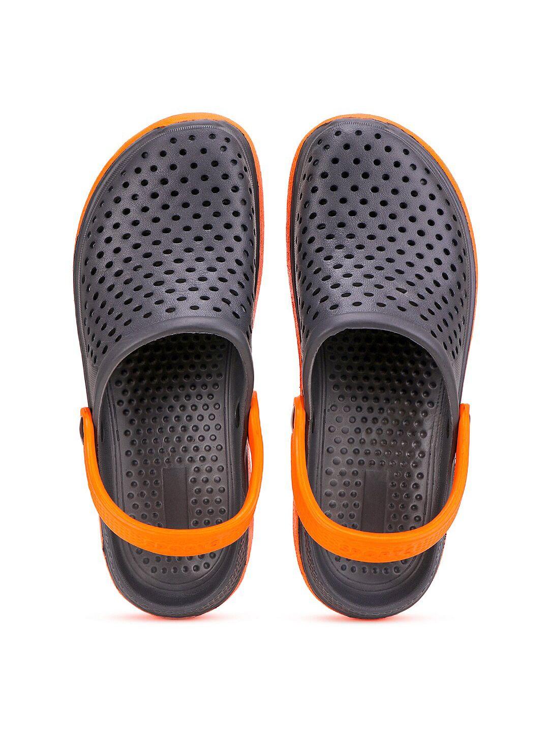 bersache men grey & orange clogs