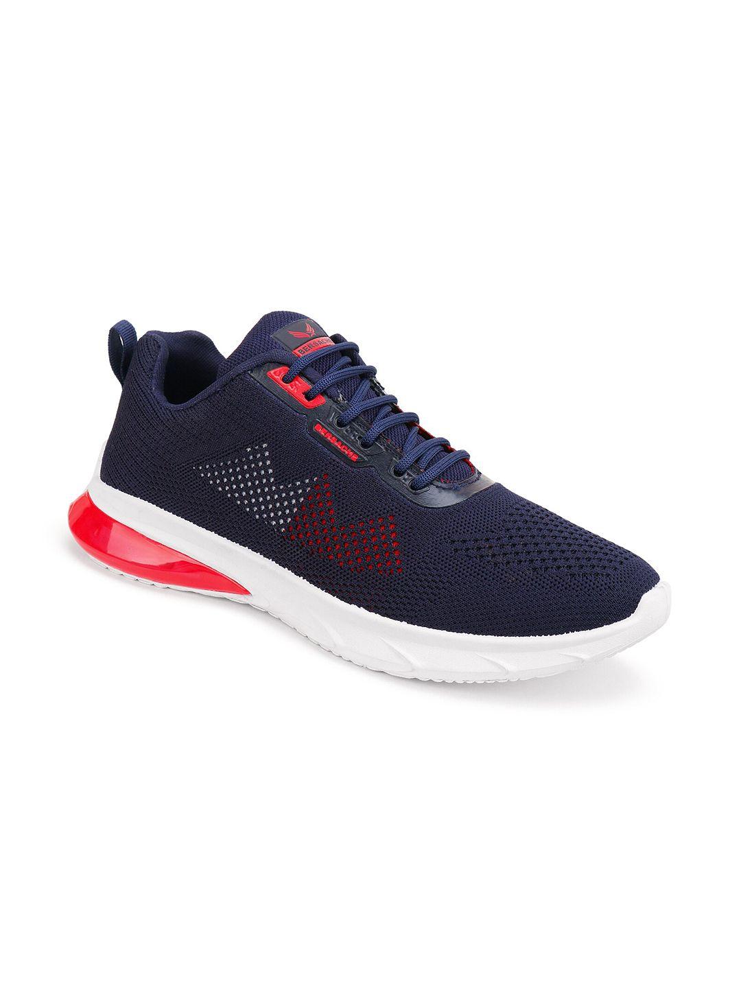 bersache men navy blue running shoes