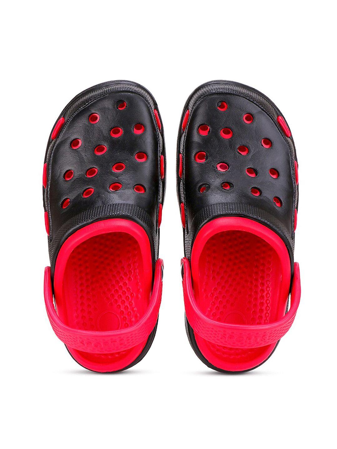 bersache men red & black solid clogs flip flop