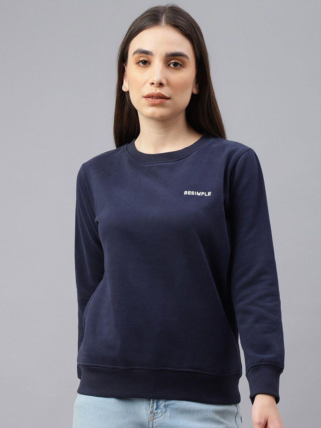 besimple women solid sweatshirt