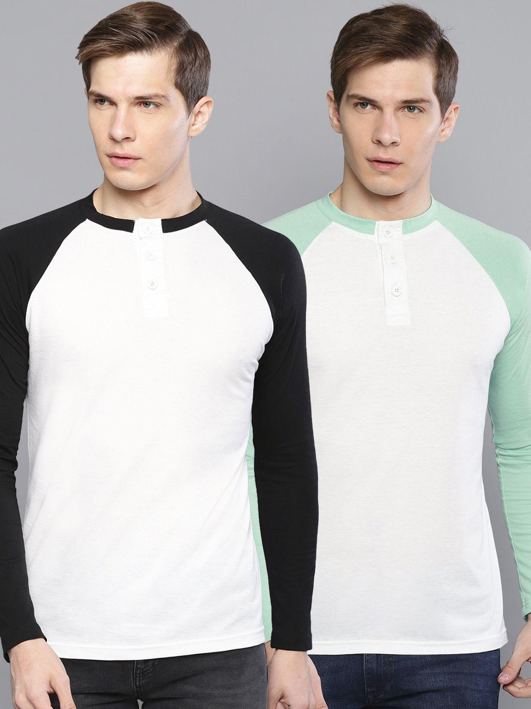 besiva men pack of 2 solid round neck t-shirt