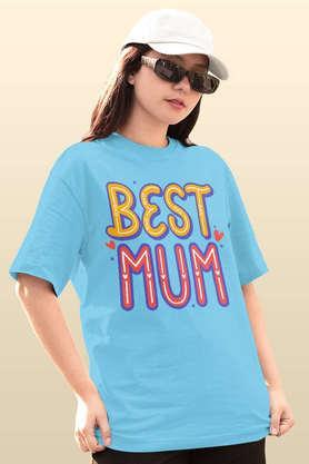best mum round neck womens oversized t-shirt - sky blue