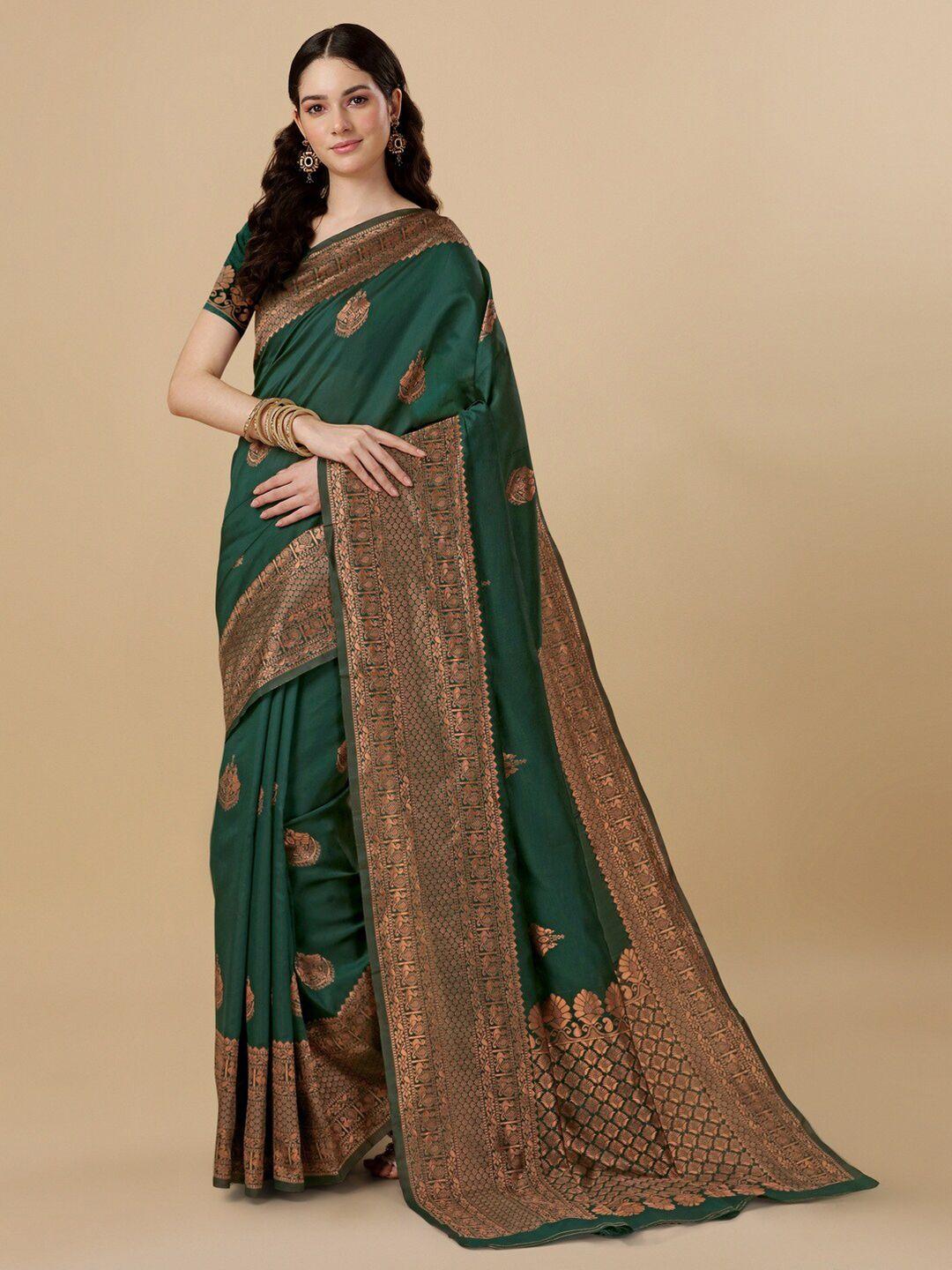 besucher  woven design zari silk blend kanjeevaram saree