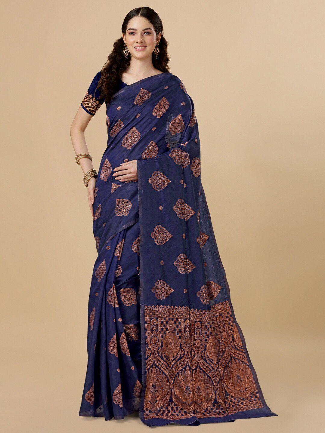 besucher woven design zari silk blend kanjeevaram saree
