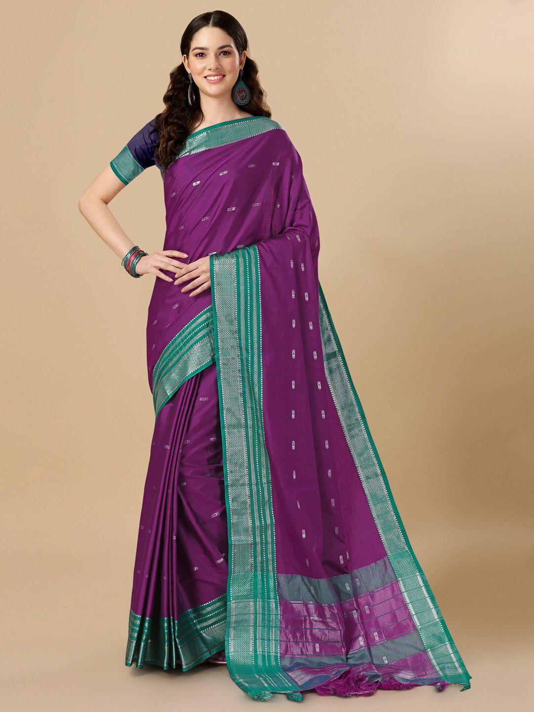 besucher woven design zari silk blend kanjeevaram saree