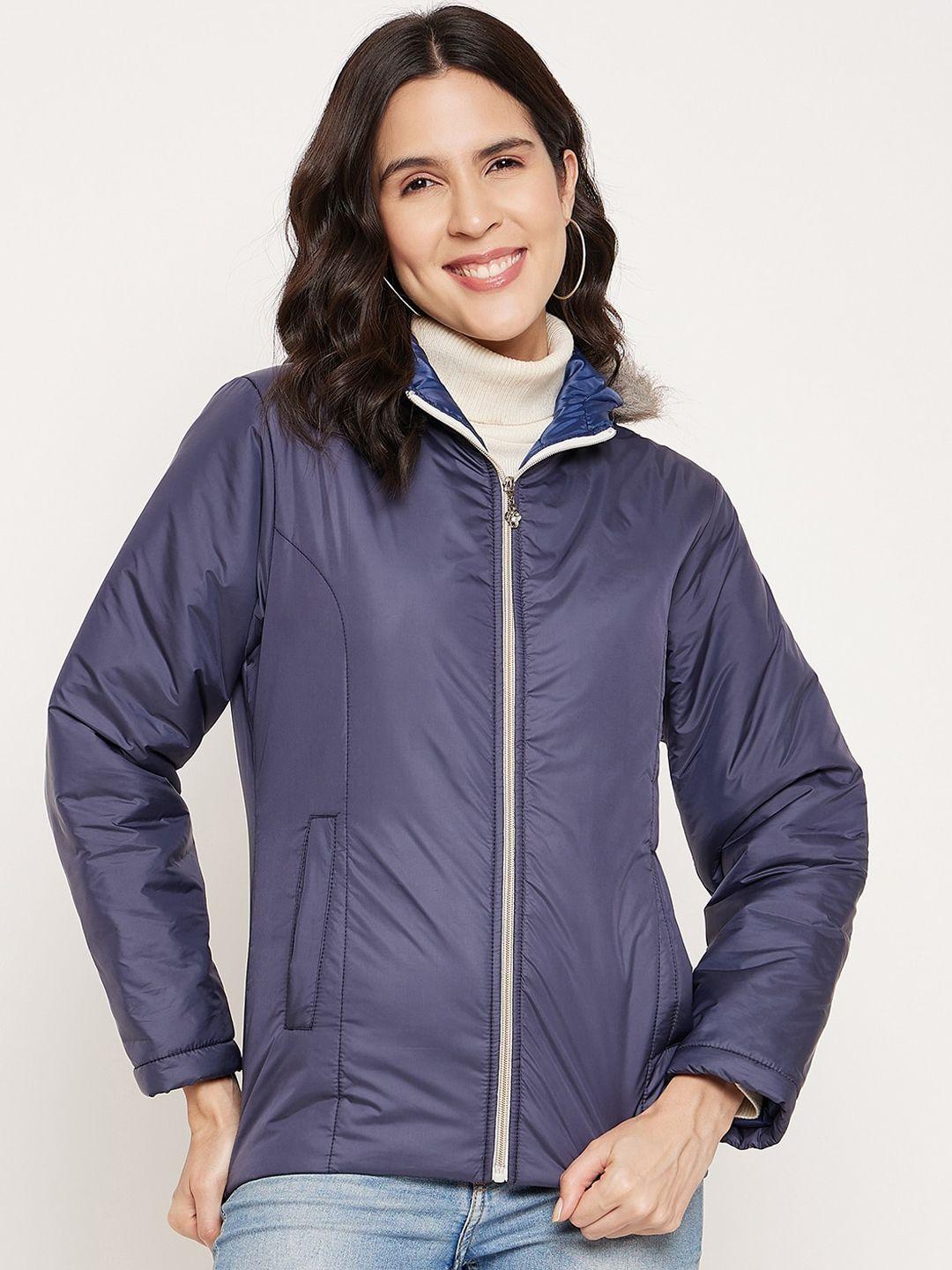 better think women navy blue windcheater and water resistant tailored jacket