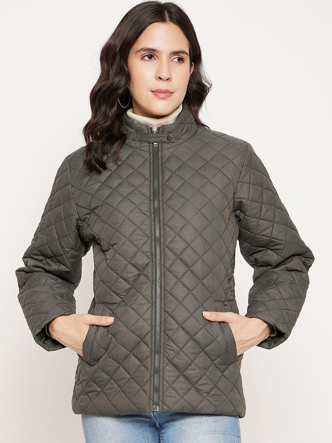 better think women olive green windcheater and water resistant quilted jacket