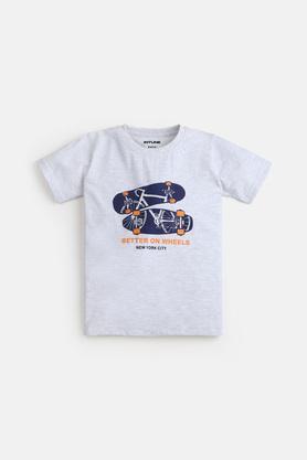 better on wheels boy's cotton t-shirt - white - ecru melange