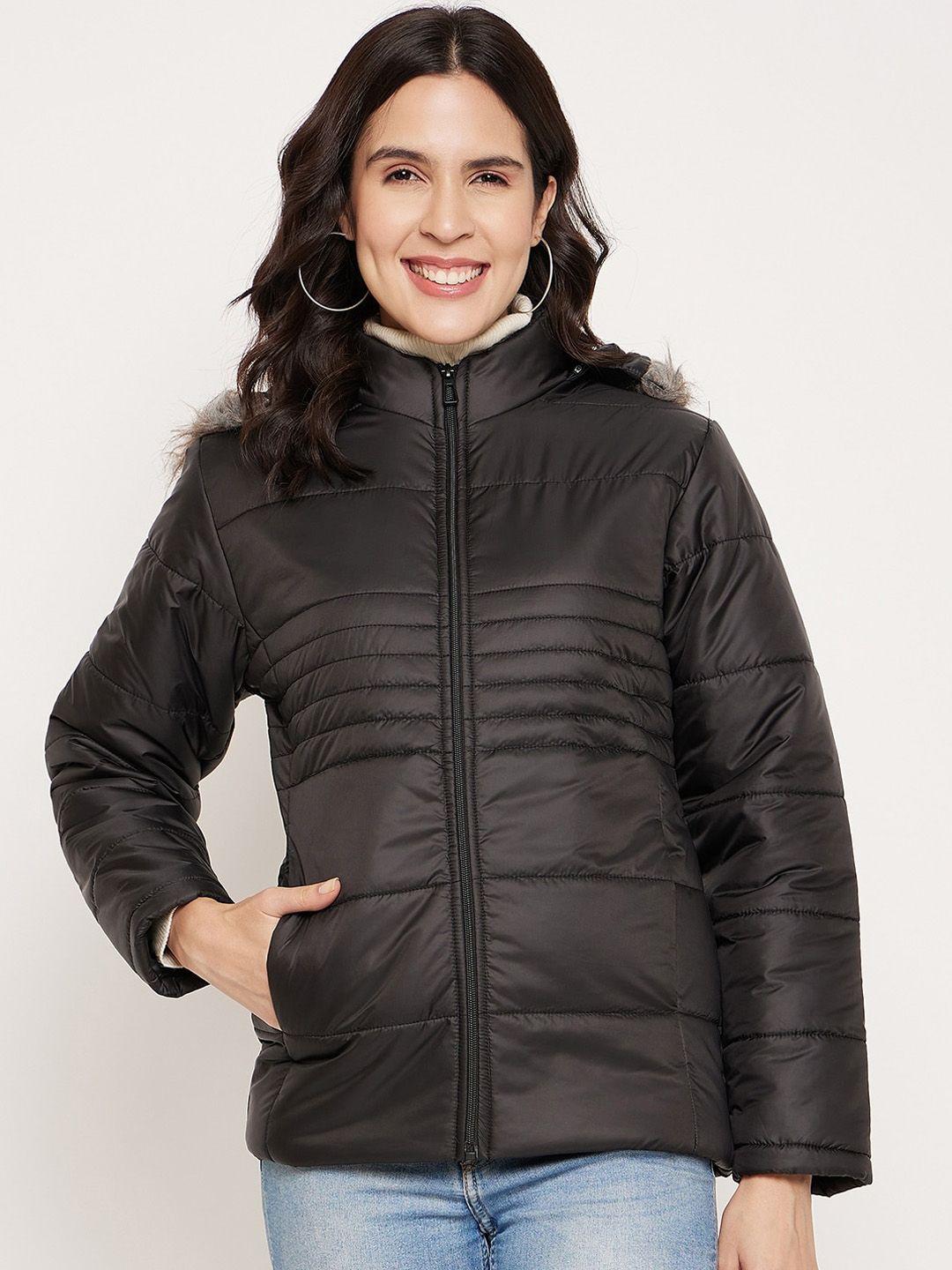 better think women black camouflage windcheater and water resistant padded jacket