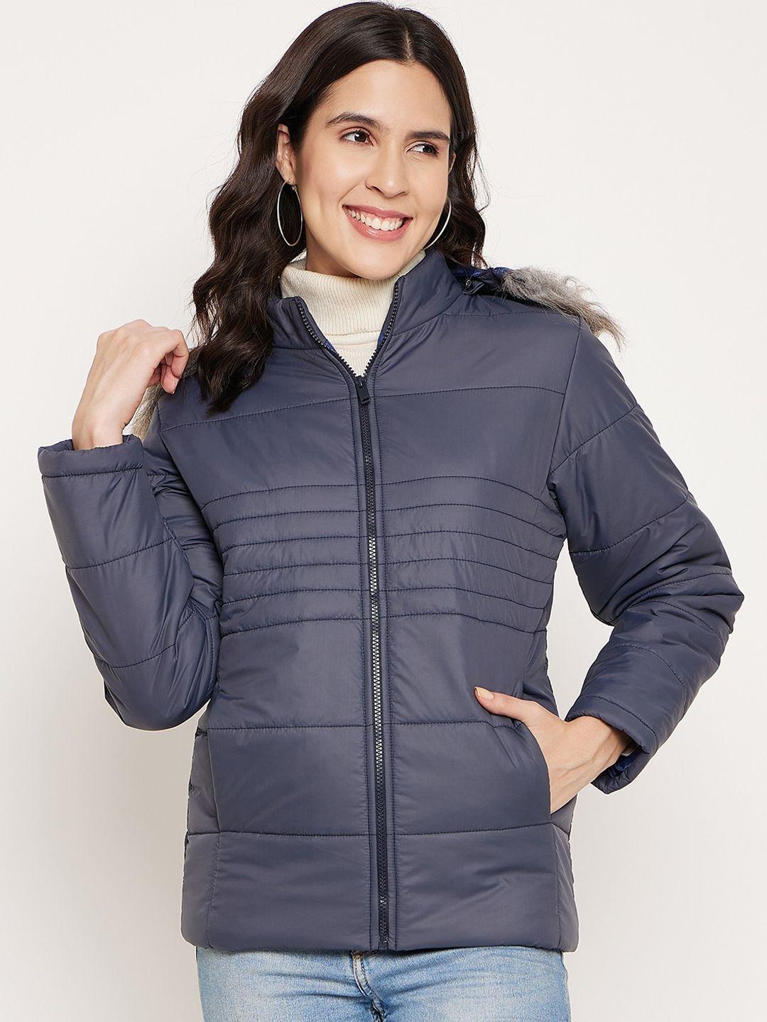 better think women navy blue windcheater and water resistant padded jacket