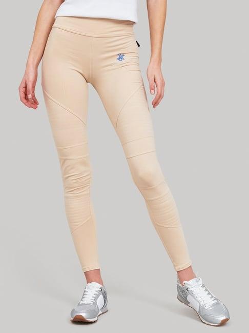 beverly hills polo club beige mid rise tights
