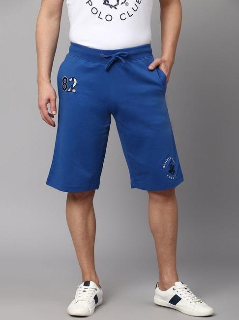 beverly hills polo club blue regular fit cotton shorts
