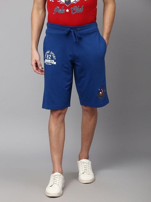 beverly hills polo club blue regular fit cotton shorts