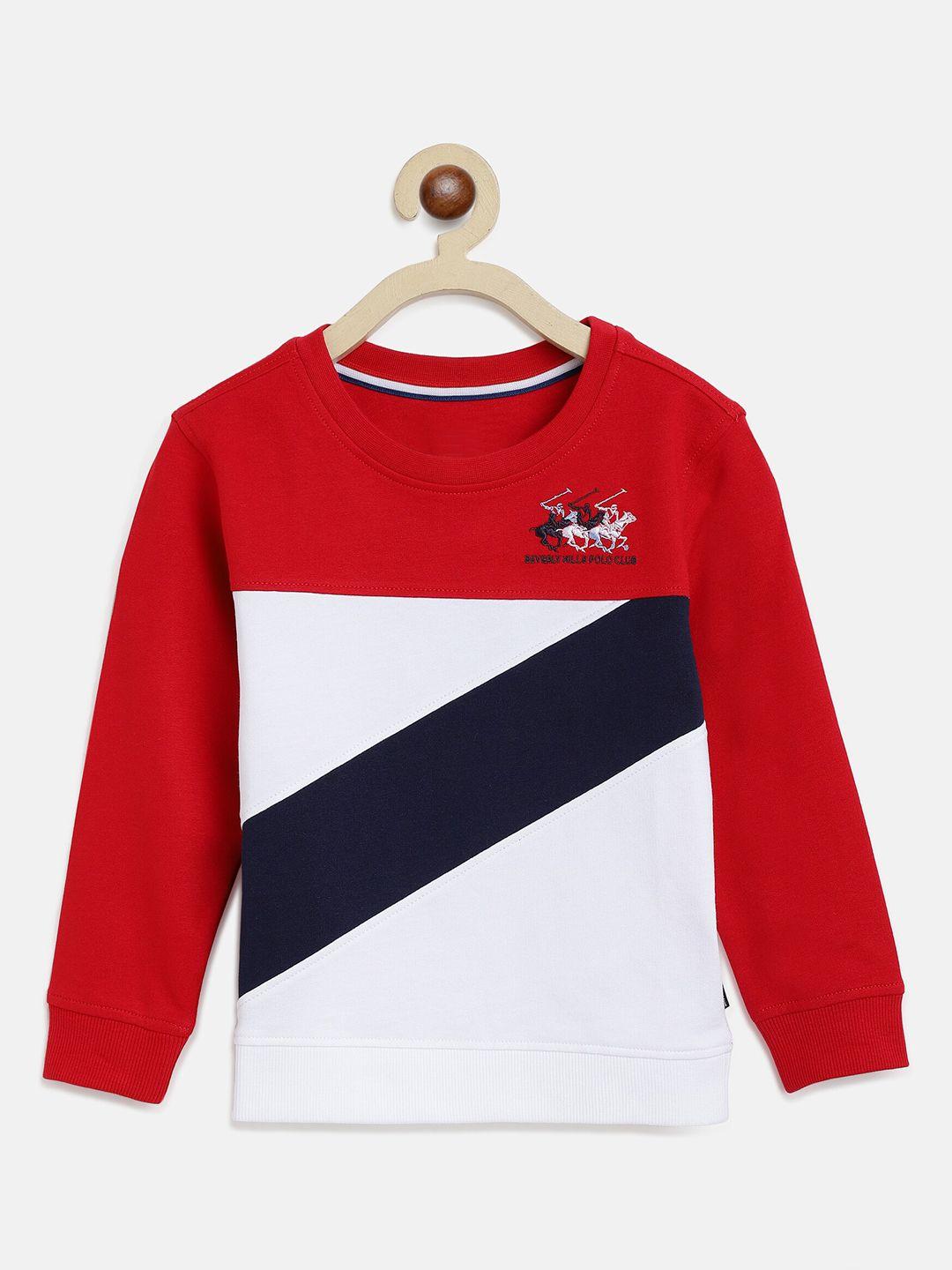beverly hills polo club boys brand embroidered cotton sweatshirt