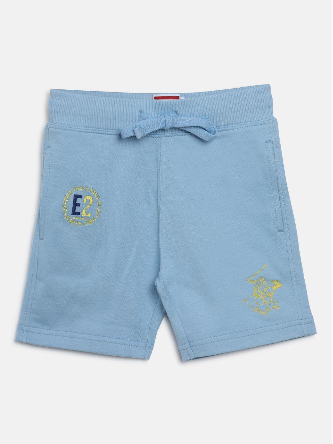 beverly hills polo club boys mid rise knitted pure cotton shorts