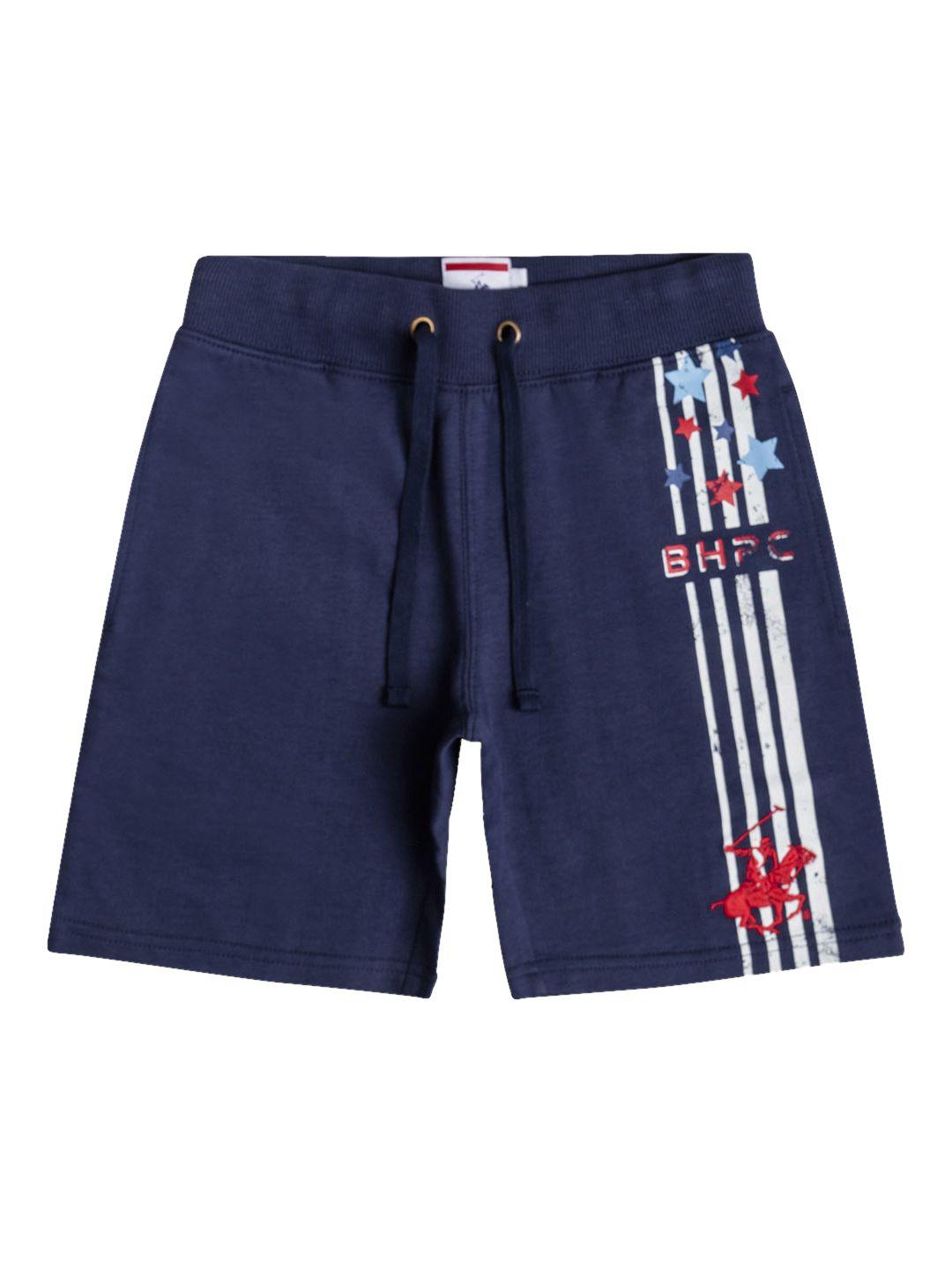 beverly hills polo club boys navy blue printed shorts