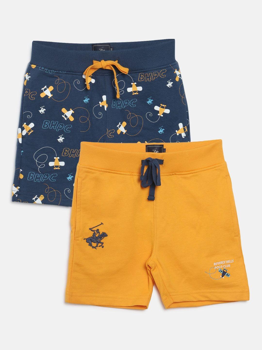 beverly hills polo club boys pack of 2 pure cotton shorts