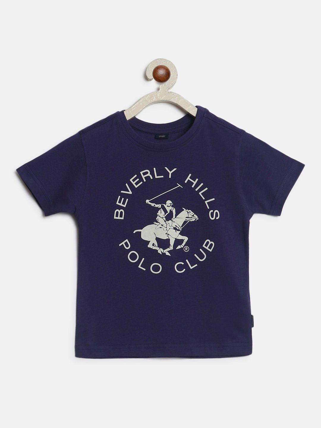 beverly hills polo club boys typography printed cotton t-shirt
