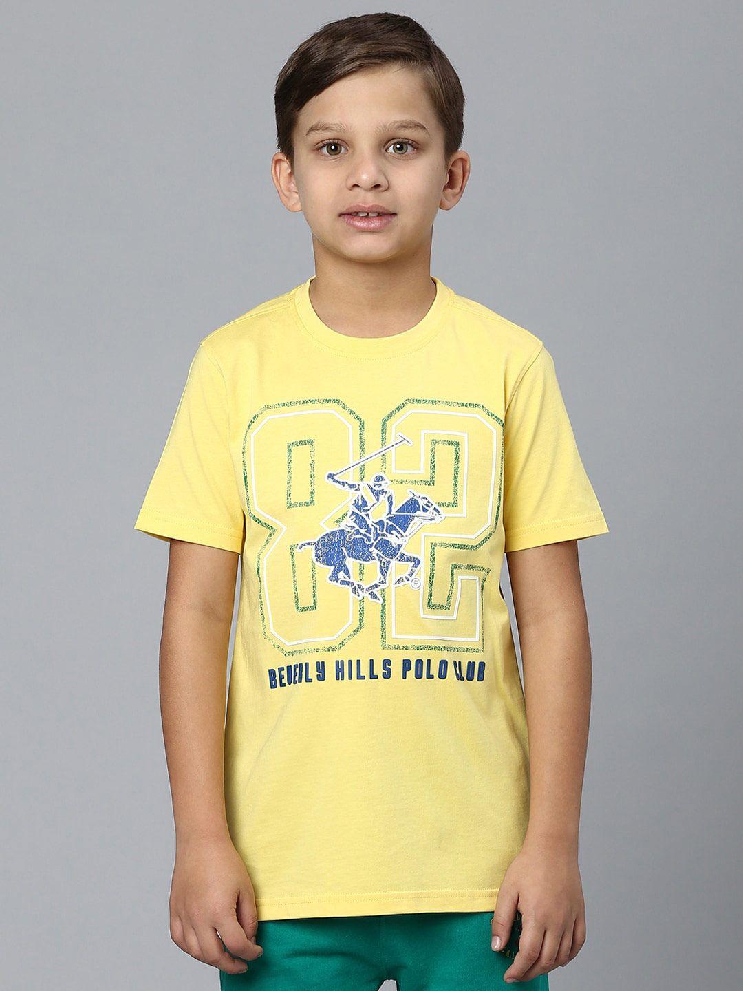 beverly hills polo club boys typography printed cotton t-shirt