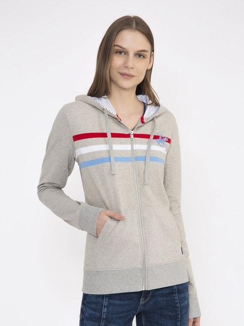 beverly hills polo club grey textured hooded jacket