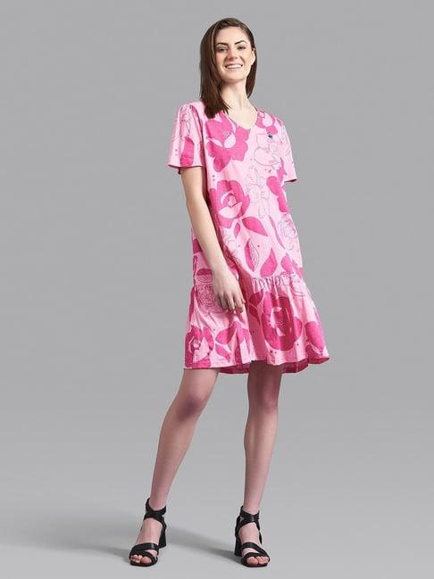 beverly hills polo club light pink floral print dress