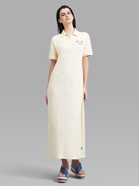 beverly hills polo club light yellow short sleeves t-shirt dress