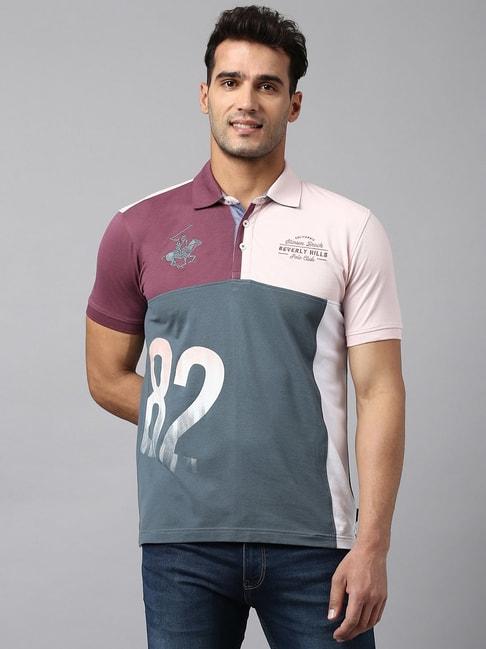 beverly hills polo club multicolor regular fit cotton polo t-shirt