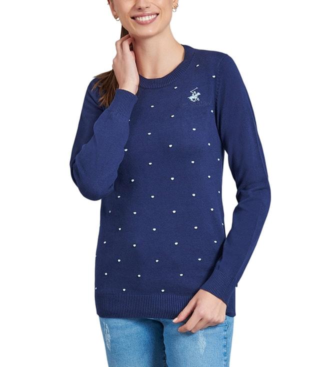 beverly hills polo club navy embellished sweater